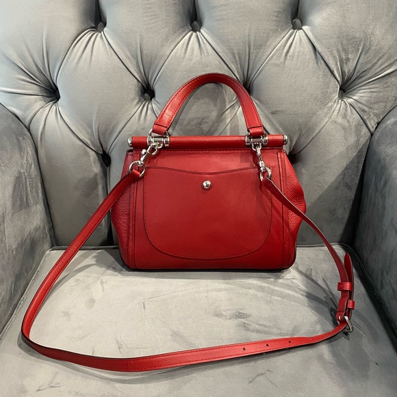 Coach DRIFTER TOP HANDLE IN EXOTIC MIXED LEATHERS RED - Picture 5 of 16